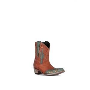 NEW ALLENS BOOTS women's coyote moon cowboy boots in orange / green